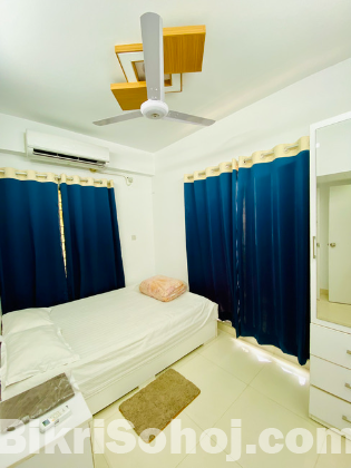Furnished Two-Bed Flat Rent in Bashundhara R/A